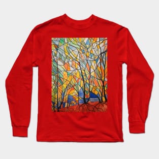 Abstract Autumn watercolour Long Sleeve T-Shirt